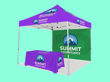 Canopy Tent 10x10 Printed Top and Backwall with Table Cover