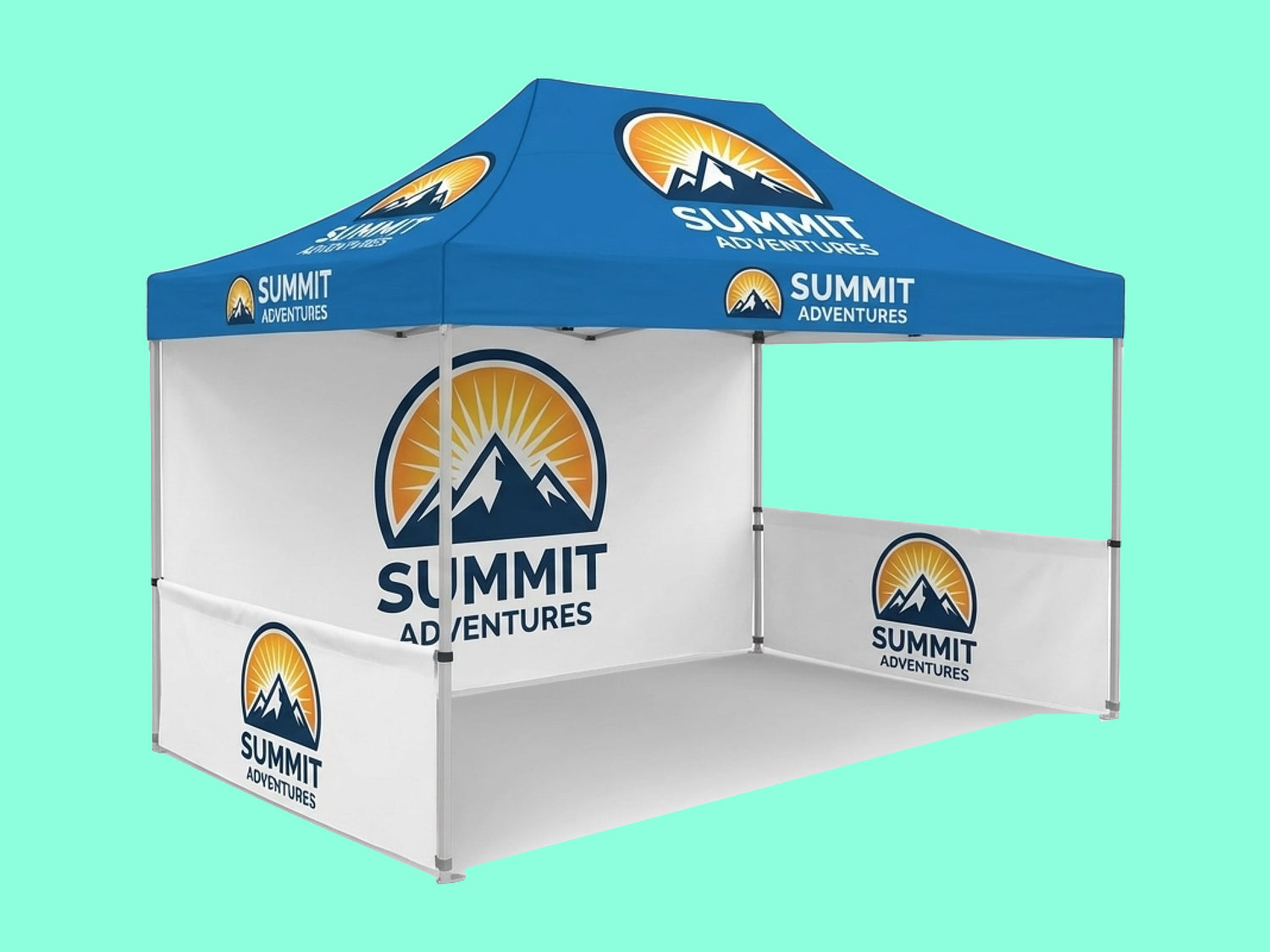 Canopy Tent 10x15 with Print Top Backwall and Side Walls