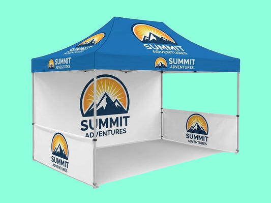Canopy Tent 10x15 with Print Top Backwall and Side Walls