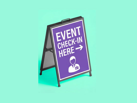 Check In Here Metal A Frame Signs