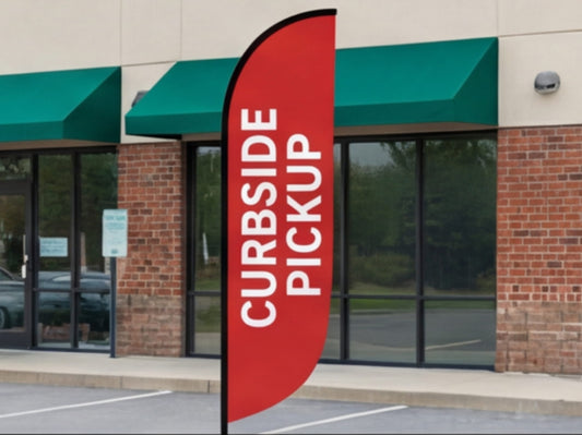 Curbside Pickup Custom Feather Flag