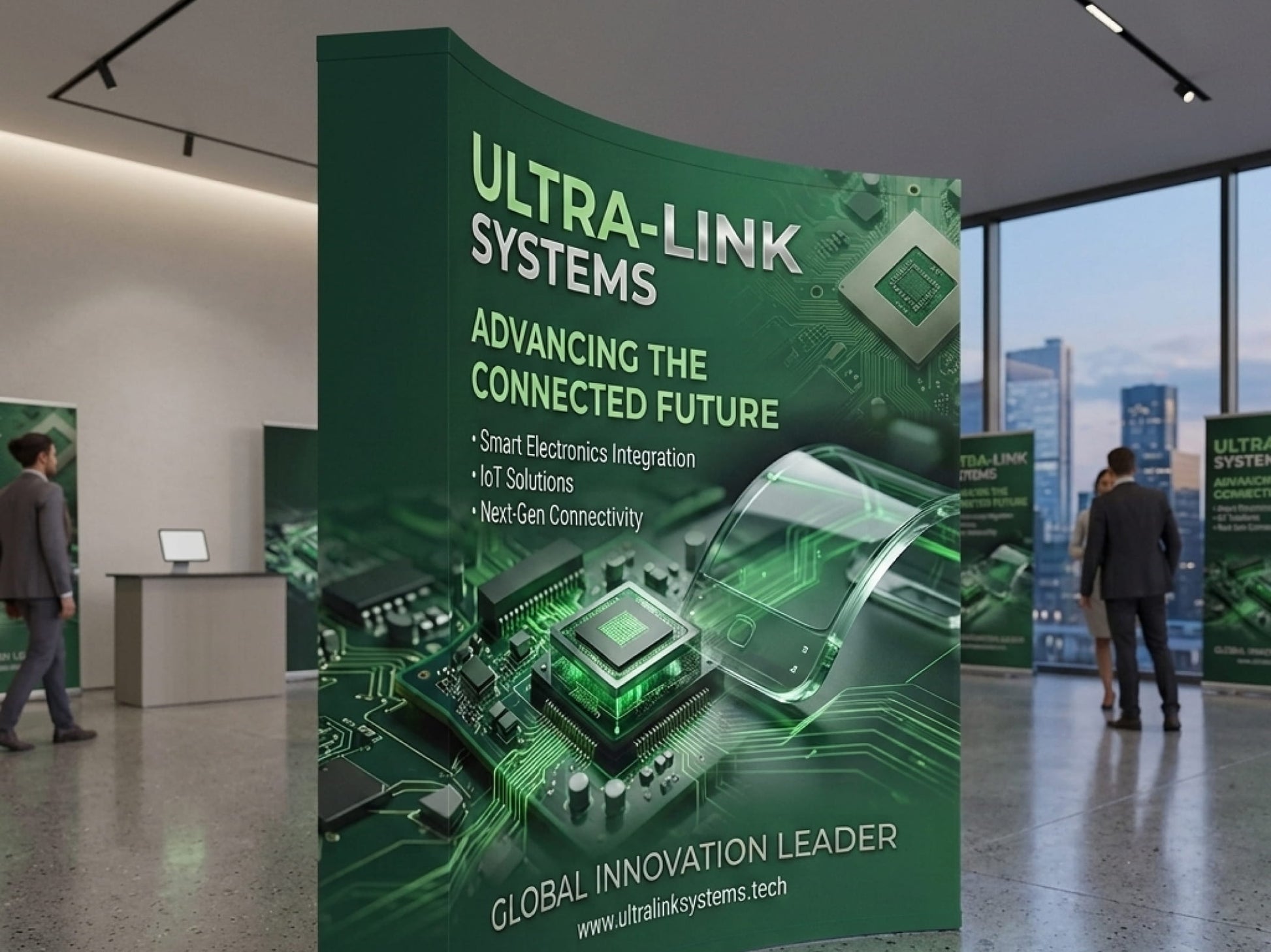 Curved Pop Display in conference