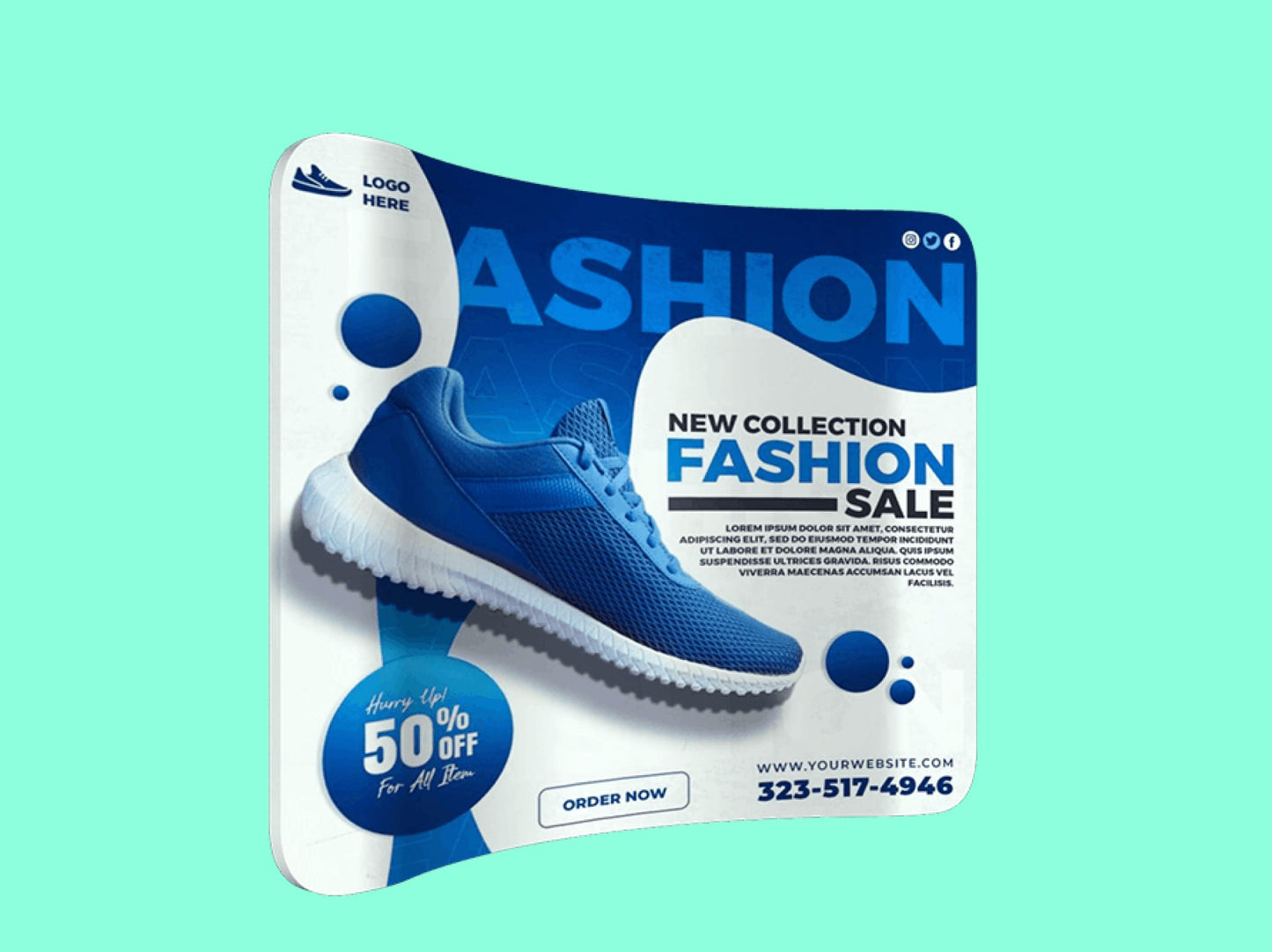 Curved Tension Fabric Display Stretched Fabric