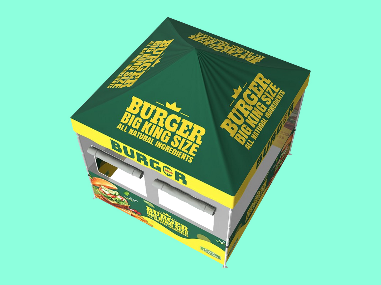 Custom 10x10 FOOD BOOTH TENT Top View