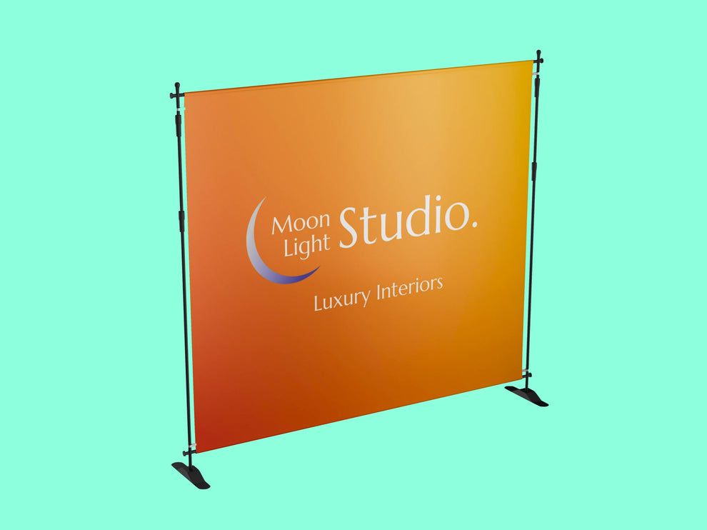 Custom Backdrop Stand | Adjustable Banner Stand for Events & Trade ...