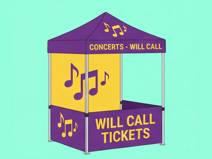 Custom Canopy Tent 5x5 for Concerts - Will Call