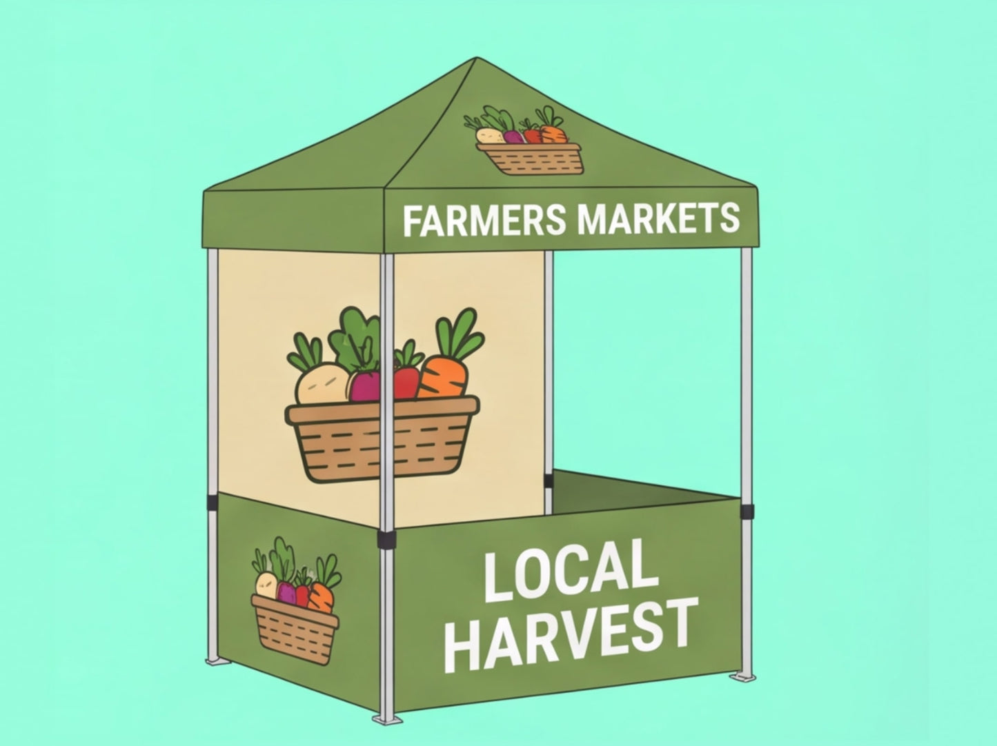 Custom Canopy Tent 5x5 for Farmers Markets - Small Spaces