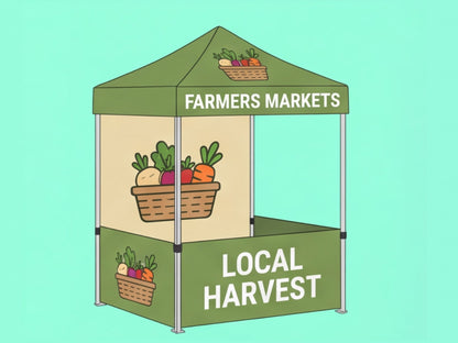 Custom Canopy Tent 5x5 for Farmers Markets - Small Spaces
