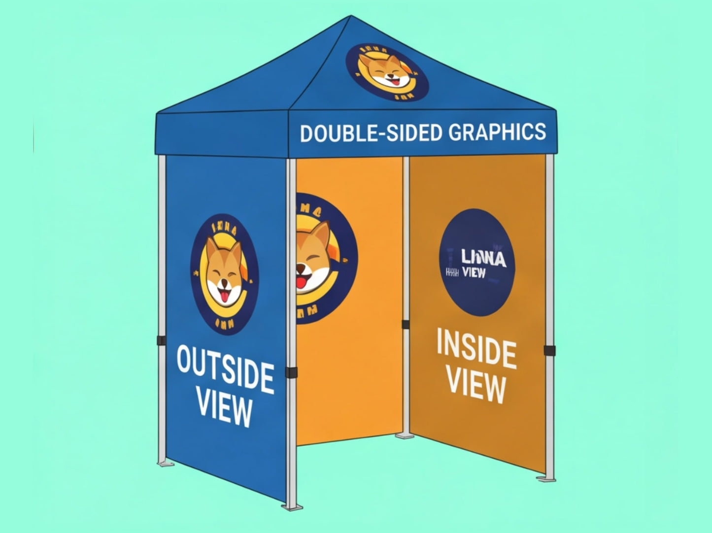 Custom Canopy Tent 5x5 for with Double-Sided Graphics