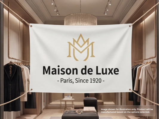 Custom Fabric Banner for Luxury Retail