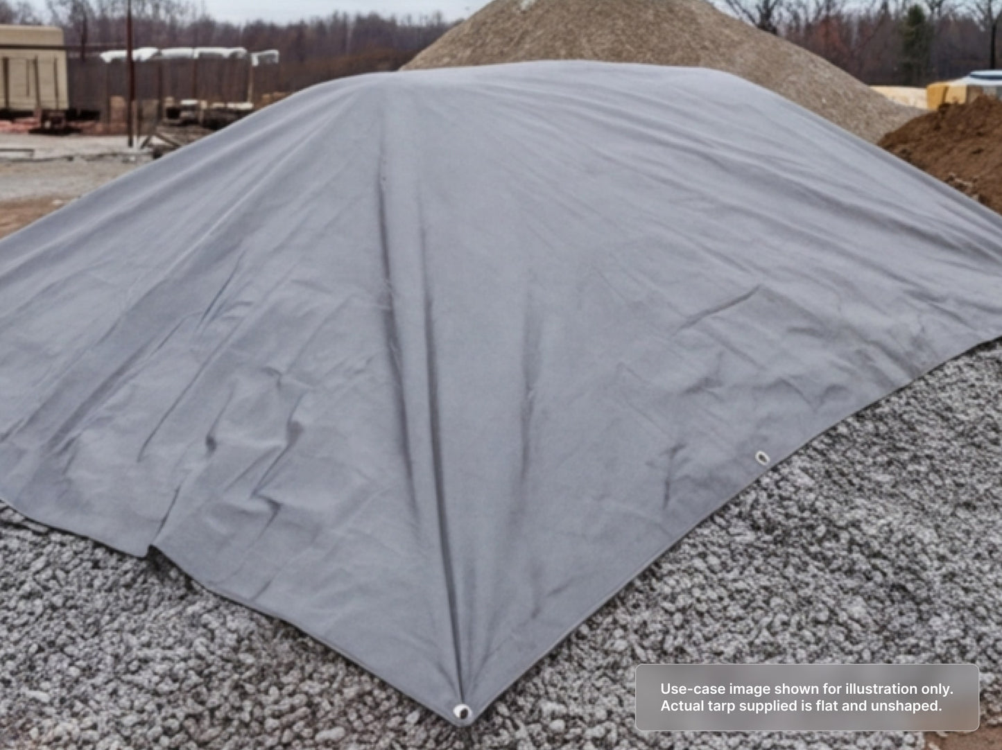 Custom Heavy Duty Vinyl Tarp in Gray Color