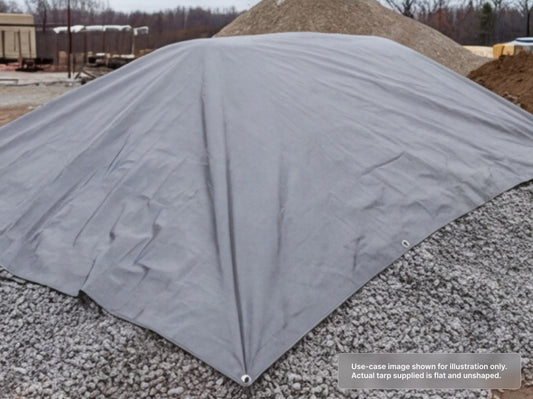 Custom Heavy Duty Vinyl Tarp in Gray Color
