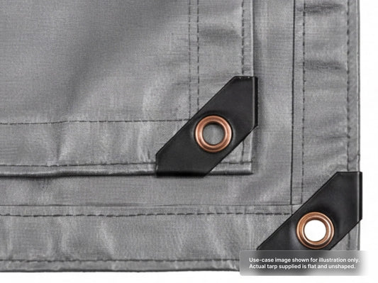 Custom Heavy Duty Vinyl Tarp with Double-Stitched Hems