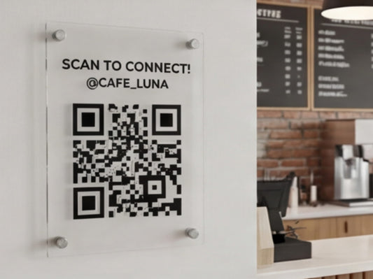 Custom Acrylic Signs for Social Media Sign QR Code