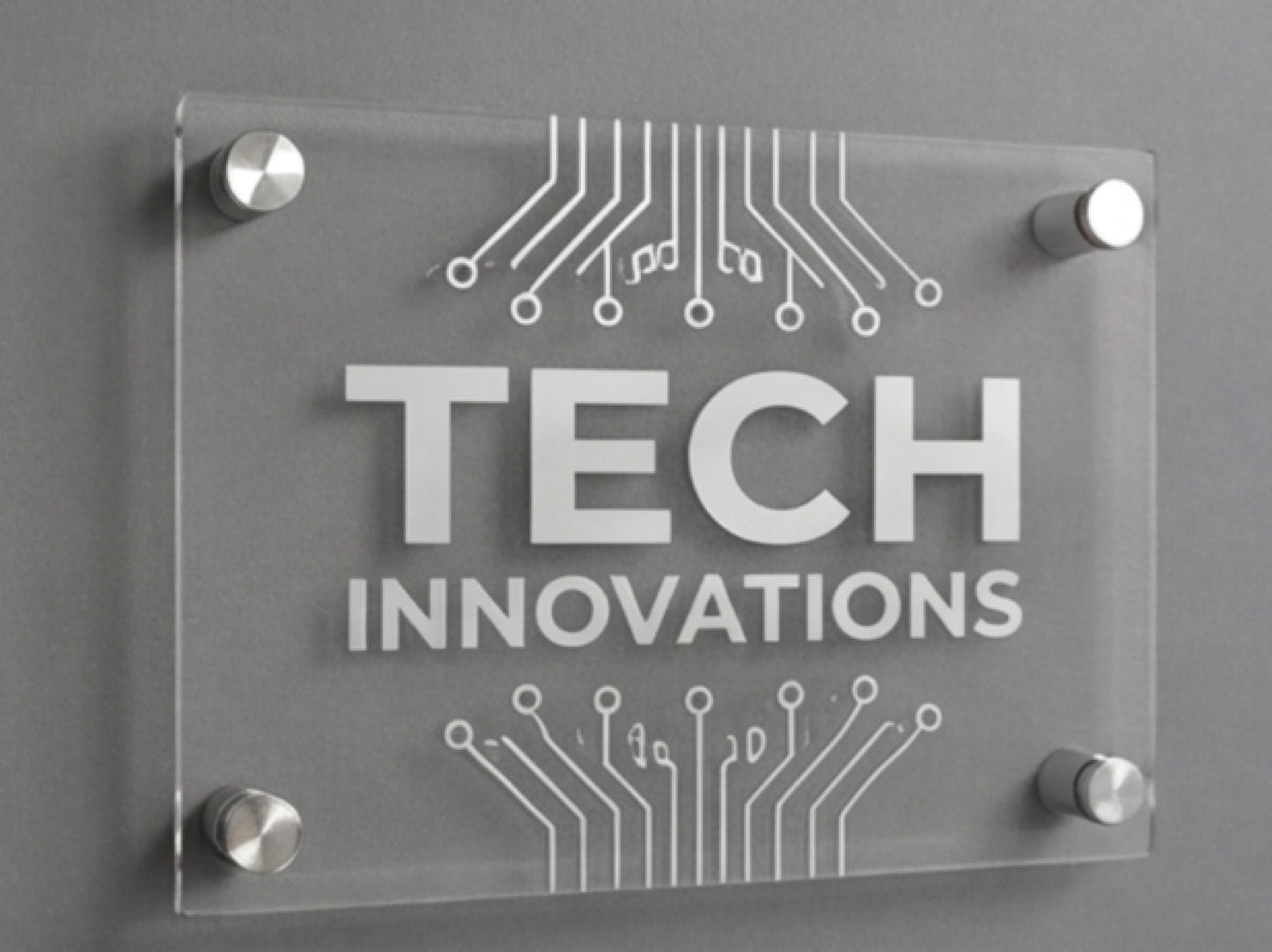 Custom Acrylic Signs with Silver Standoffs