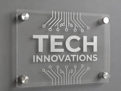 Custom Acrylic Signs with Silver Standoffs
