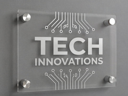 Custom Acrylic Signs with Silver Standoffs