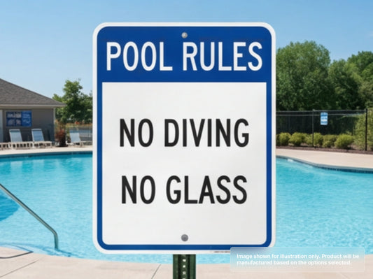 Custom Aluminum Signs for Pool Rules Sign