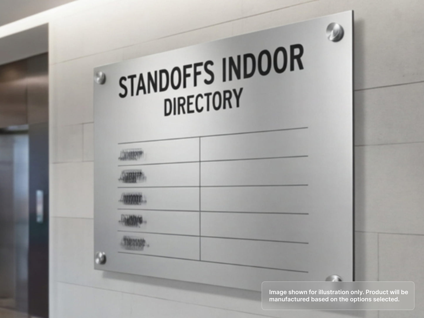 Custom Aluminum Signs with Standoffs Indoor