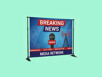 Custom Backdrop Stand for News & Media