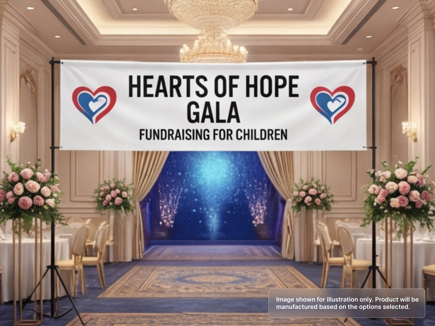 Custom Fabric Banner for Charity Galas