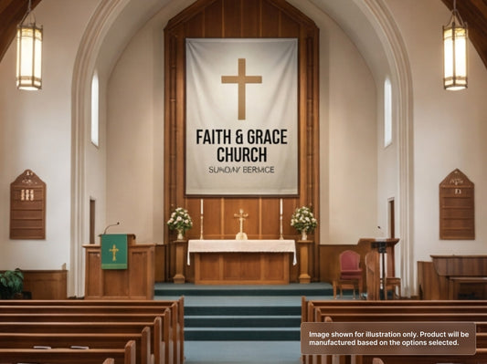 Custom Fabric Banner for Church Sanctuary