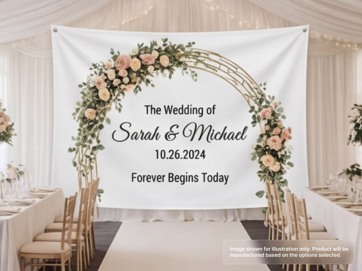 Custom Fabric Banner for Weddings