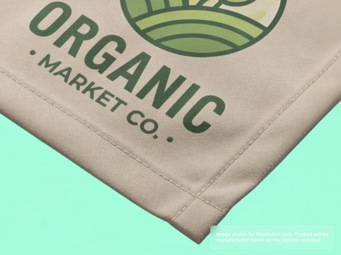 Custom Fabric Banner with Hemmed Edges