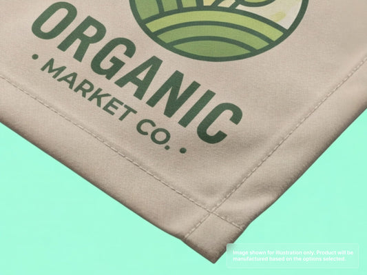 Custom Fabric Banner with Hemmed Edges