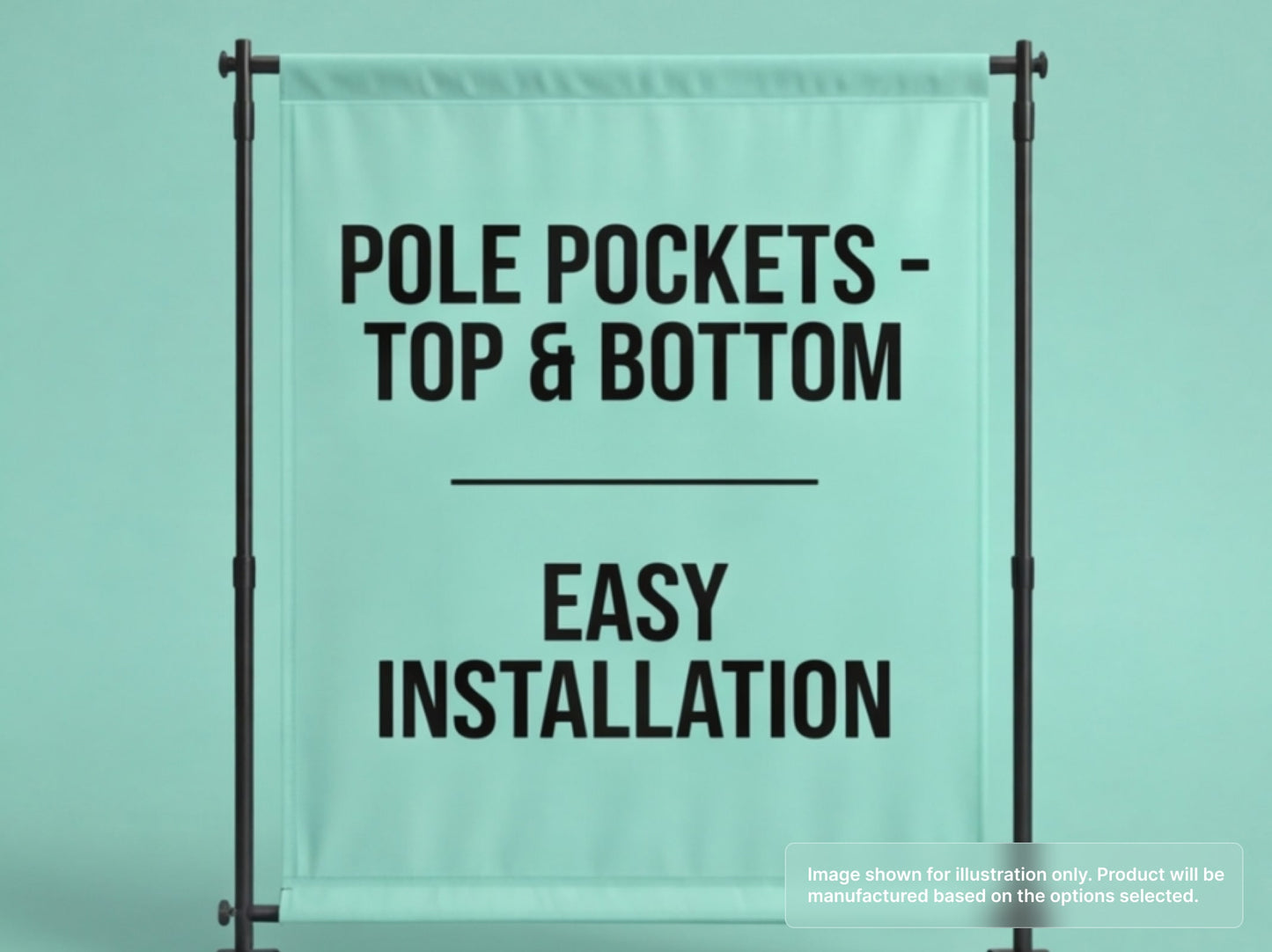 Custom Fabric Banner with Pole Pockets - Top and Bottom