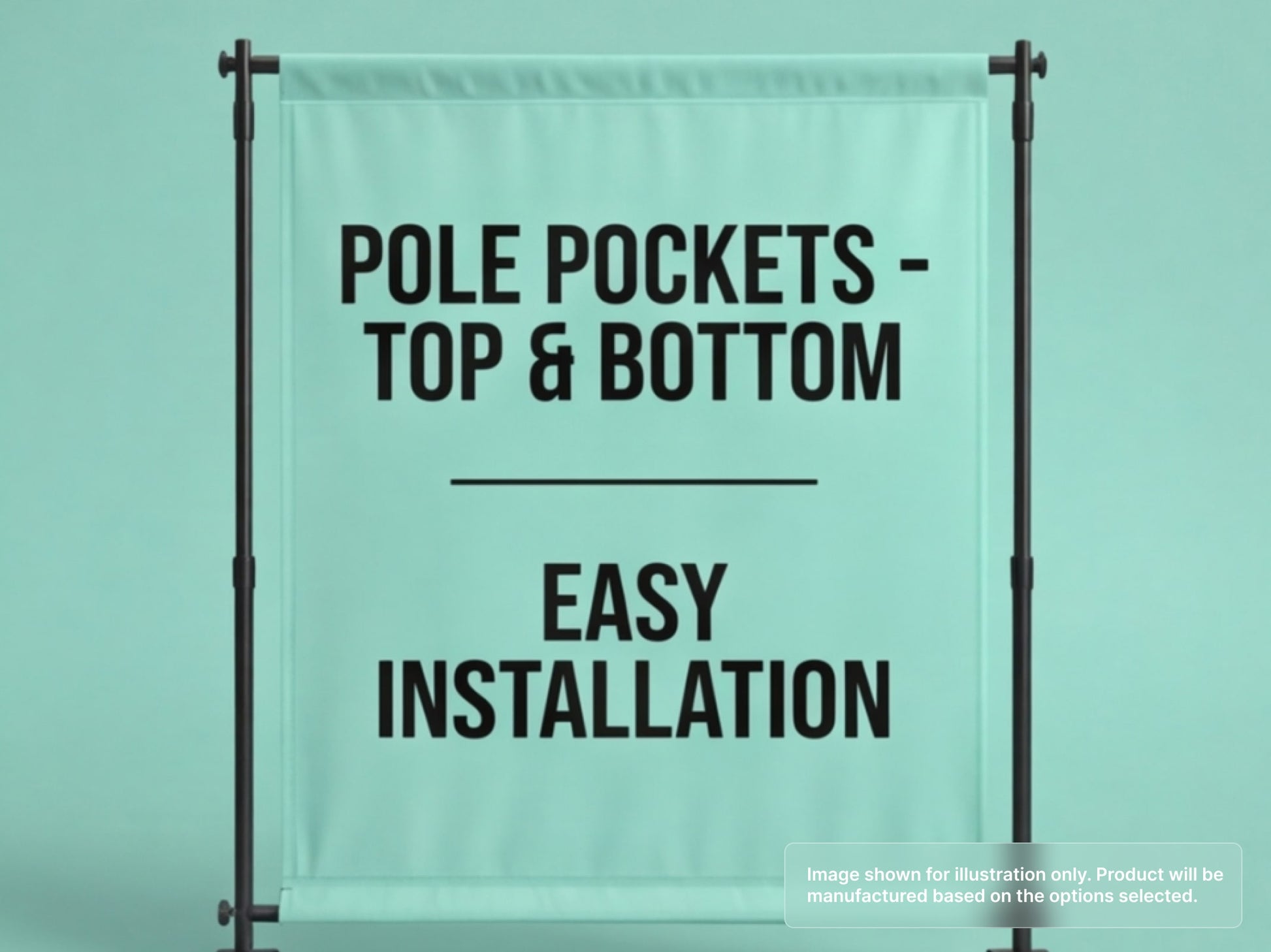 Custom Fabric Banner with Pole Pockets - Top and Bottom
