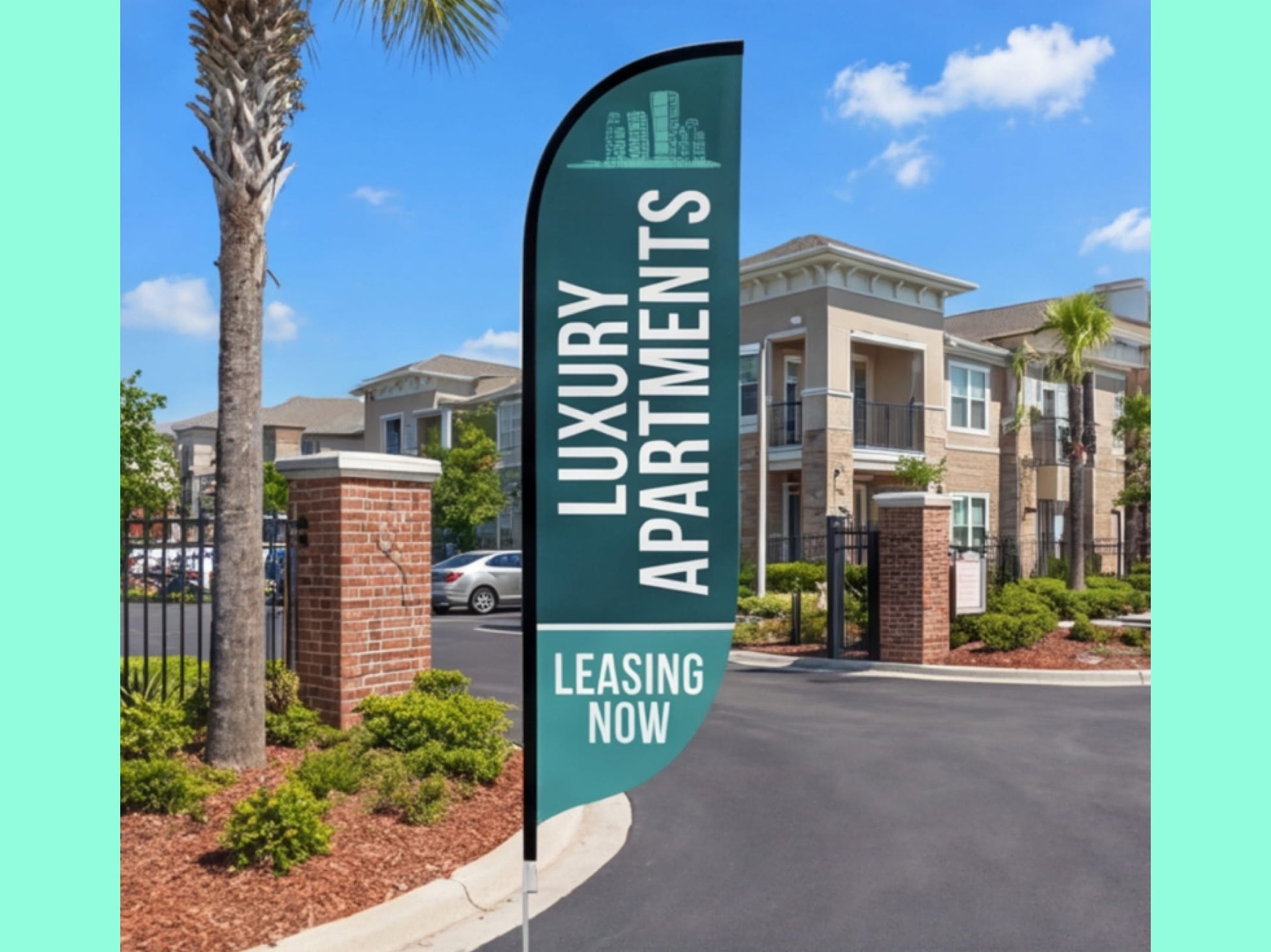 Custom Feather Flag for Apartment Complexes