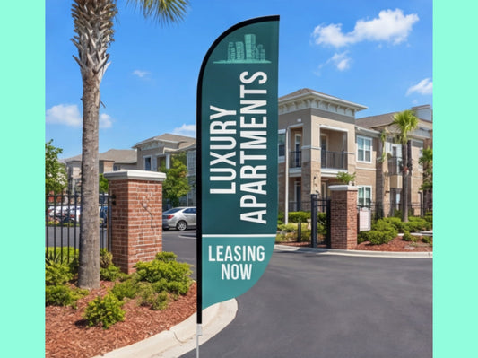 Custom Feather Flag for Apartment Complexes