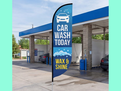 Custom Feather Flag for Car Washes