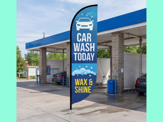 Custom Feather Flag for Car Washes