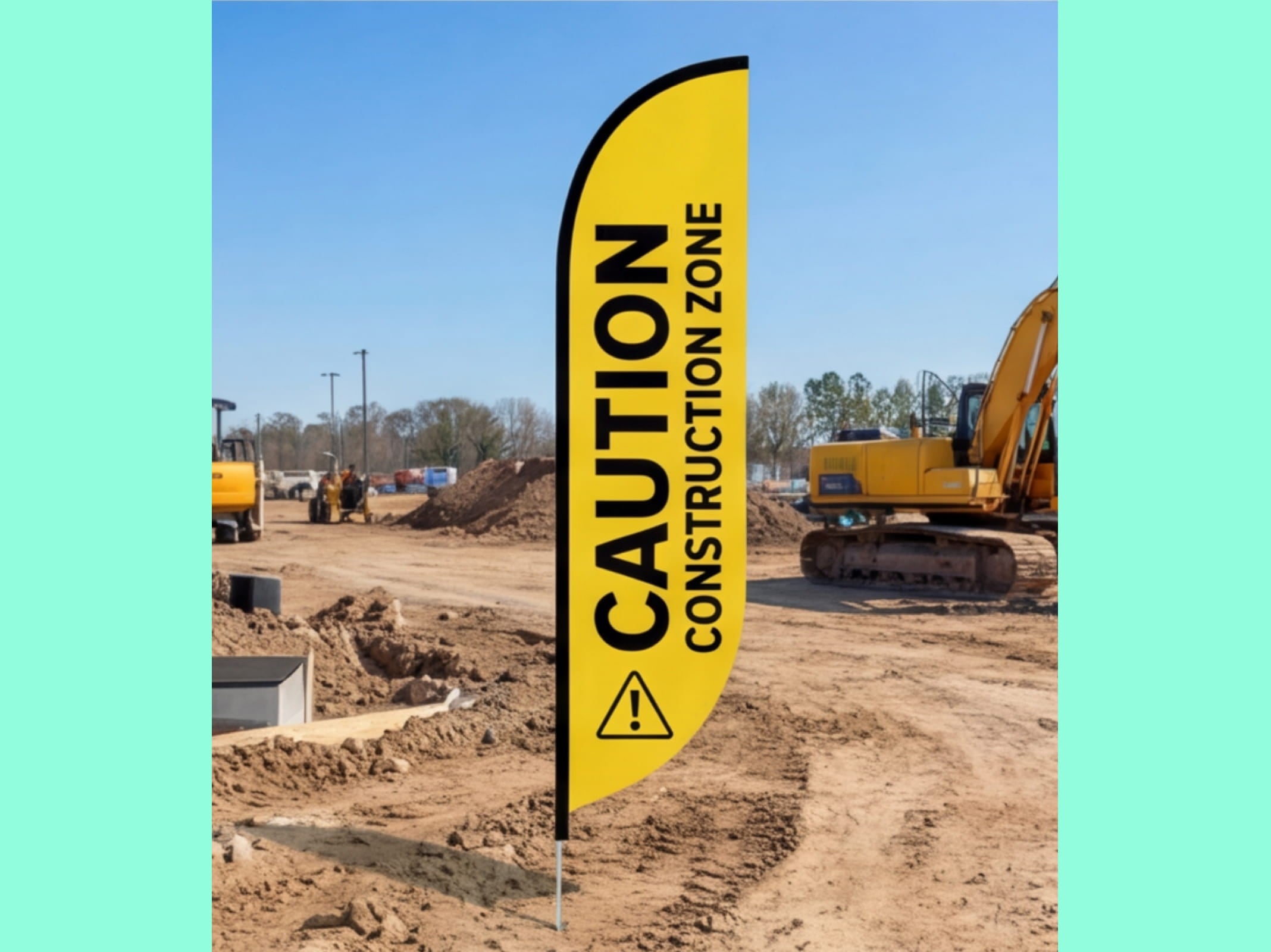 Custom Feather Flag for Construction Site – PRINTDRILL