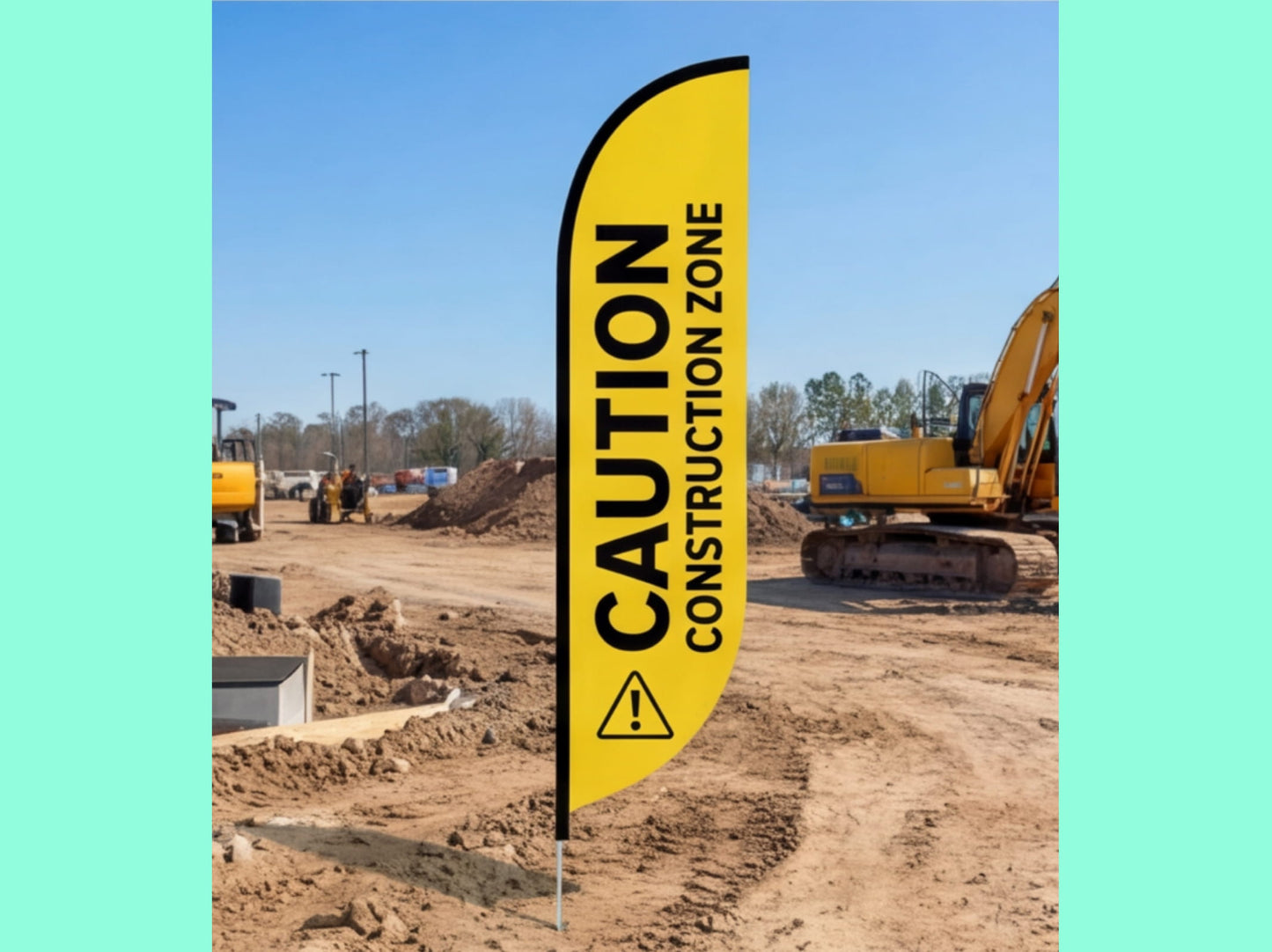 Custom Feather Flag for Construction Site