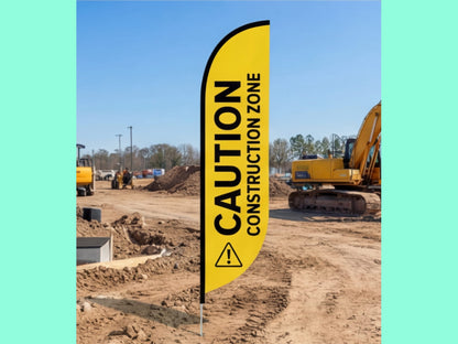 Custom Feather Flag for Construction Site