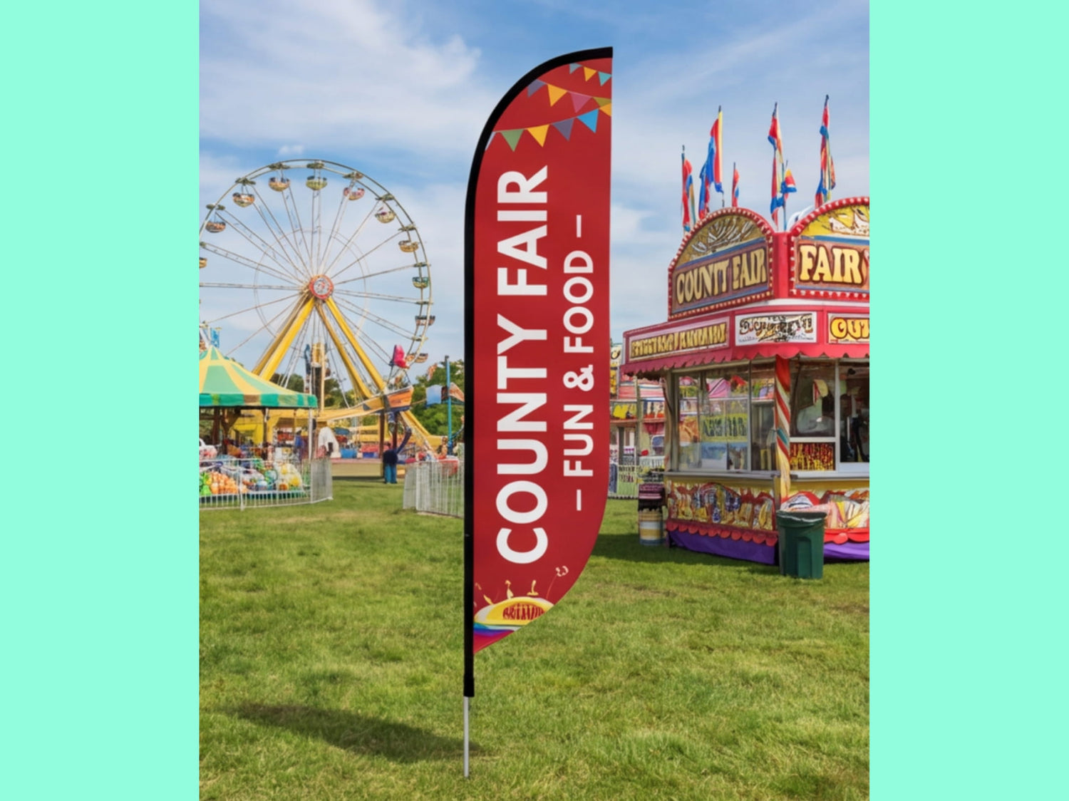 Custom Feather Flag for Fairgrounds