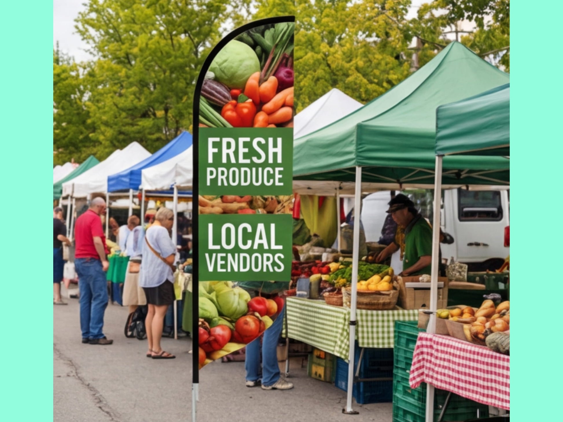 Custom Feather Flag for Farmers Markets