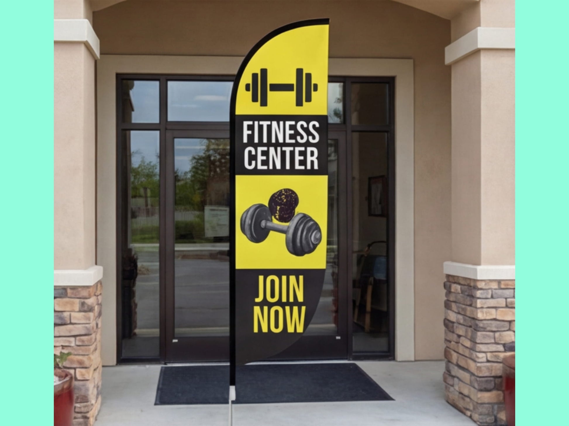 Custom Feather Flag for Gyms and Fitness Centers