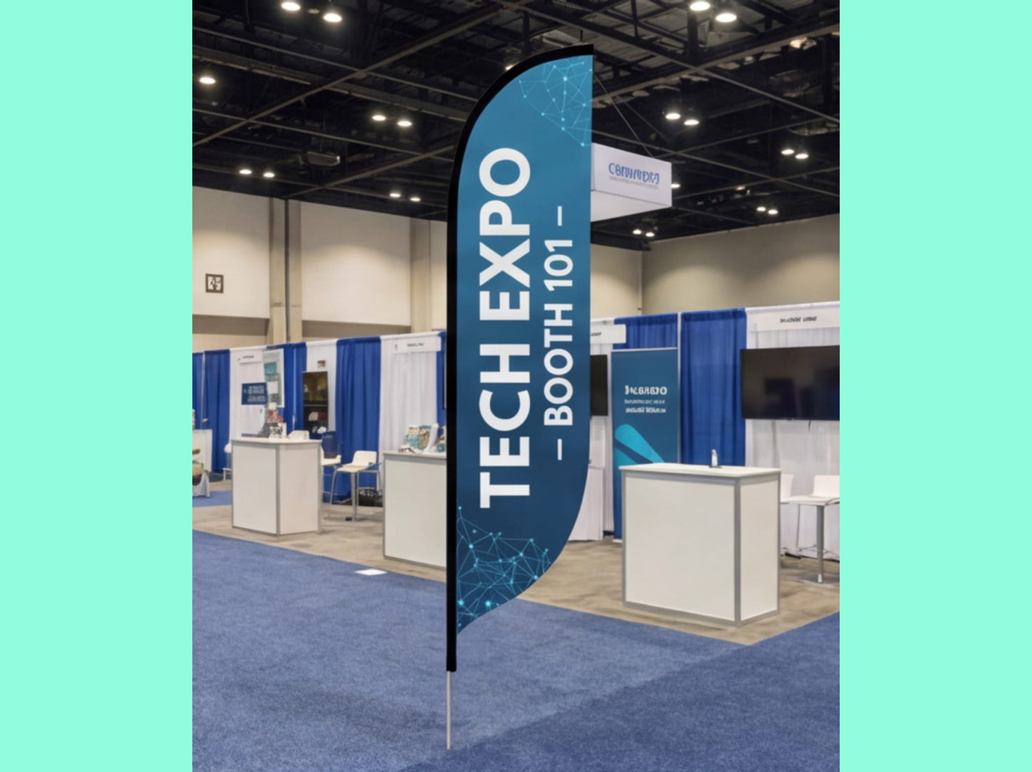 Custom Feather Flag for Indoor Exhibit