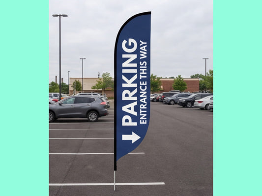 Custom Feather Flag for Parking Lot