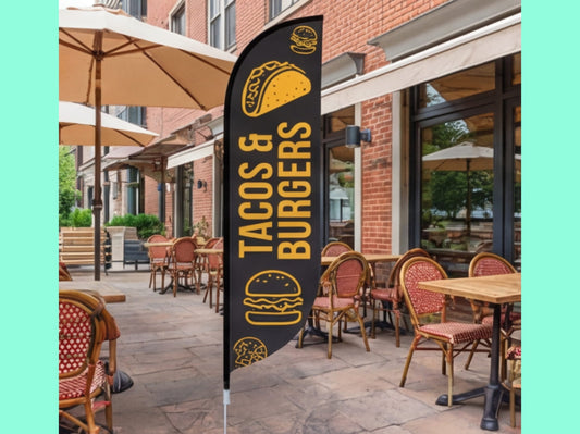 Custom Feather Flag for Restaurants and Fast Food