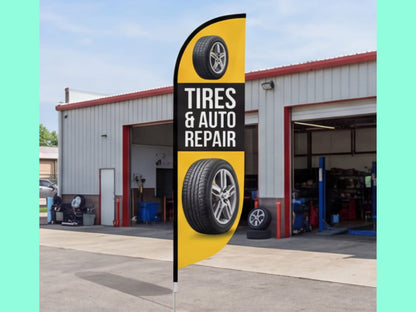 Custom Feather Flag for Tire and Auto Shops