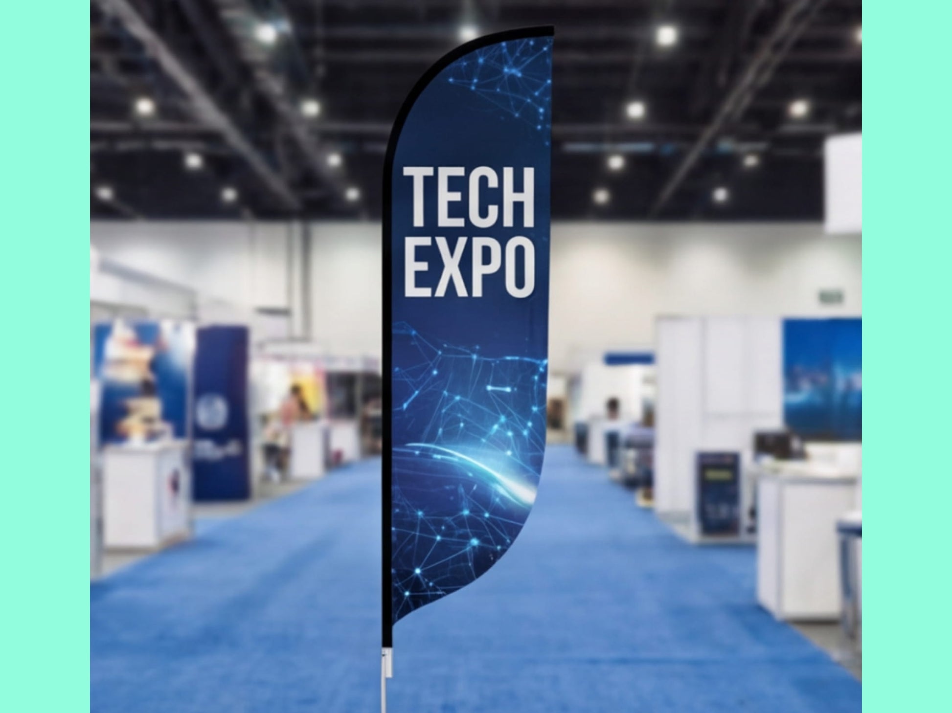 Custom Feather Flag for Trade Shows Indoor