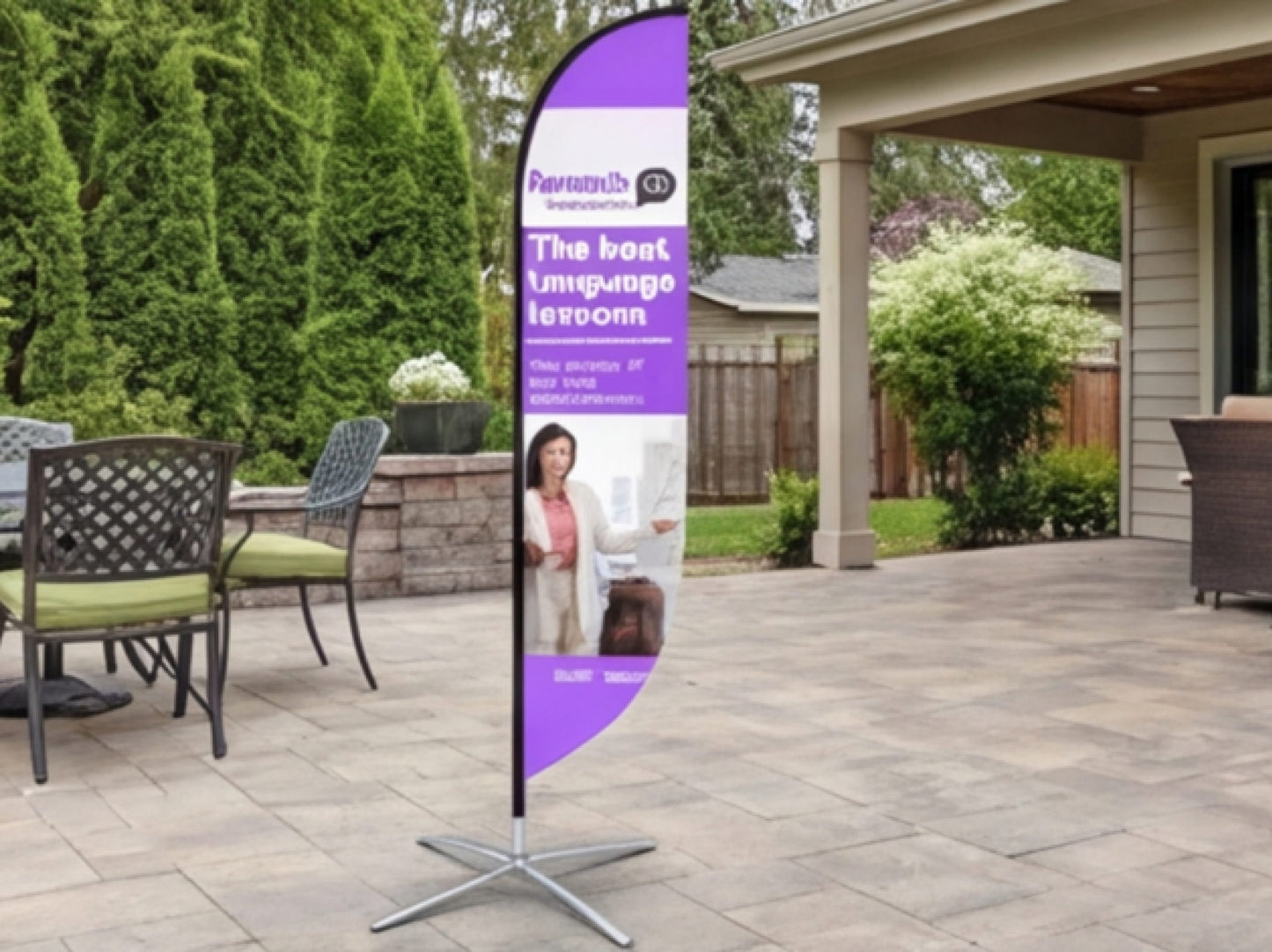 Custom Feather Flag with Cross Base