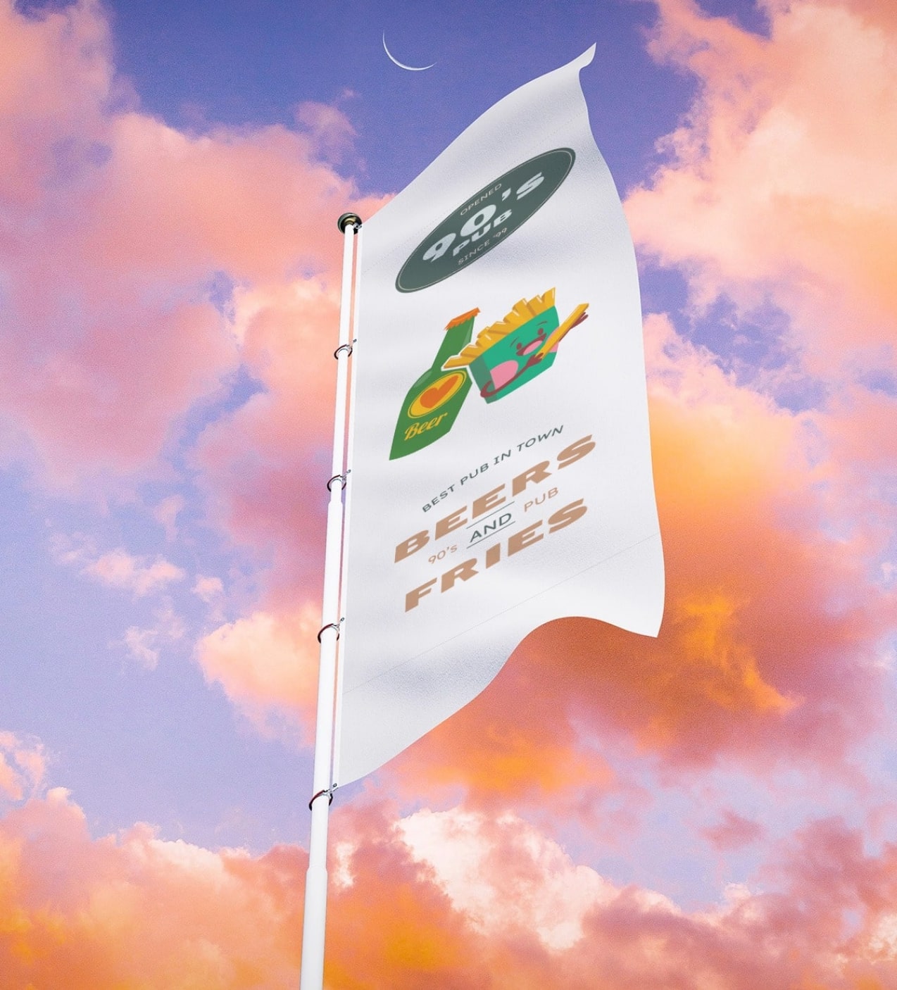 Custom Flag with Grommet on Pole