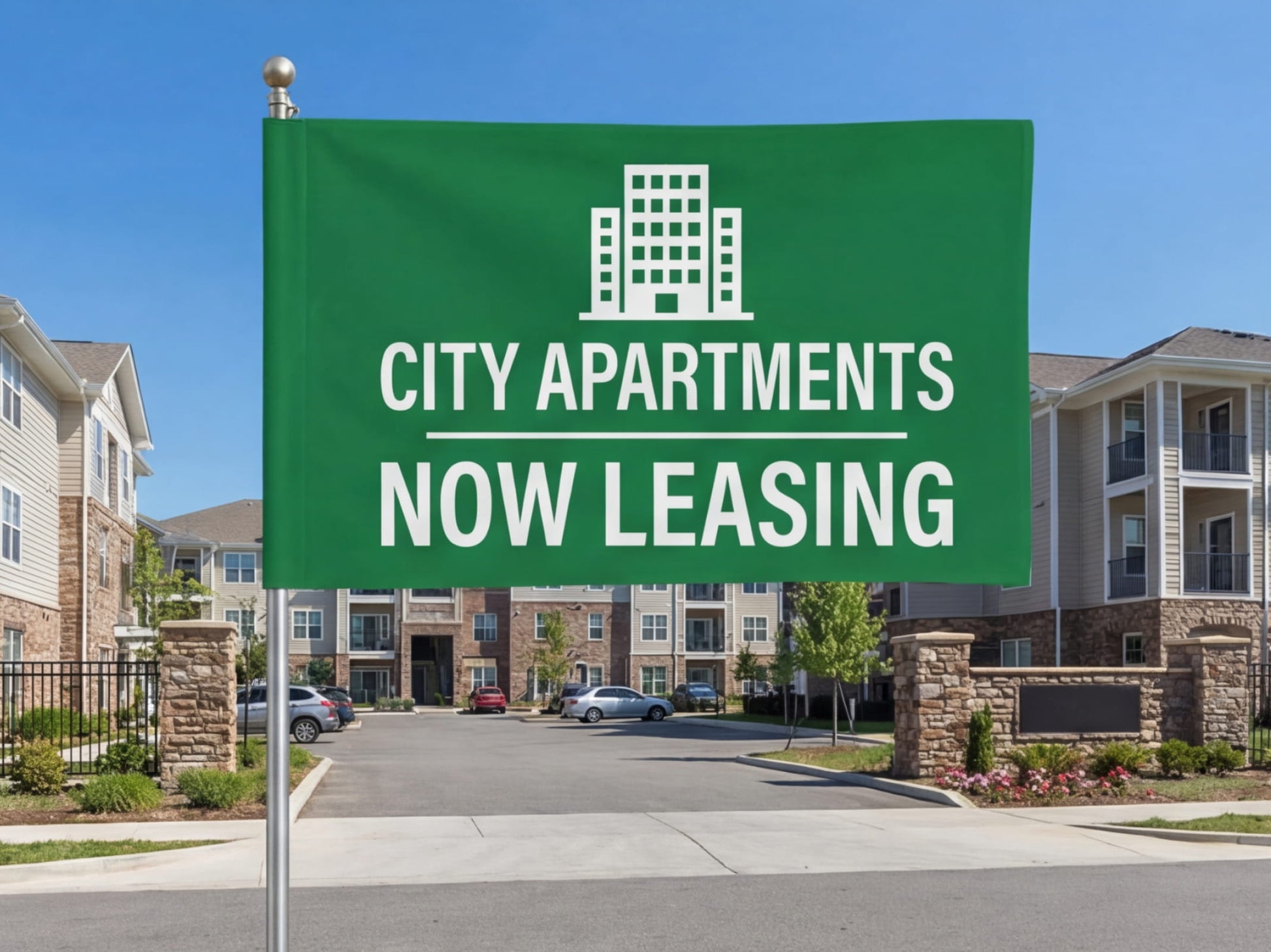 Custom Rectangle Flag for Apartment Complexes