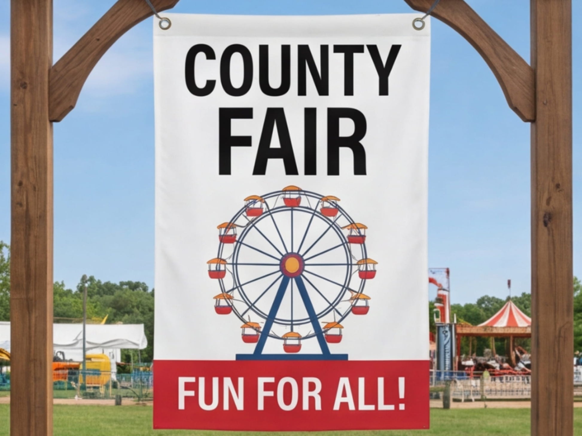 Custom Rectangle Flag for Fairgrounds